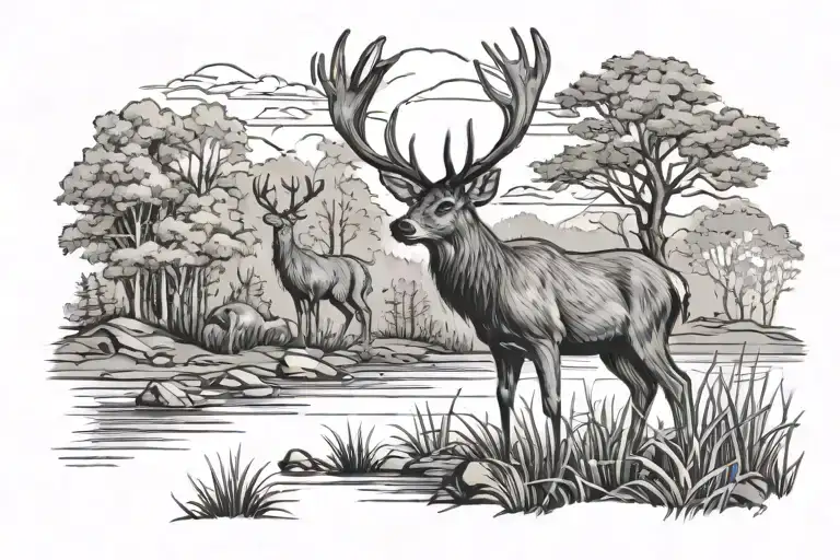 Deer Hunting Scene