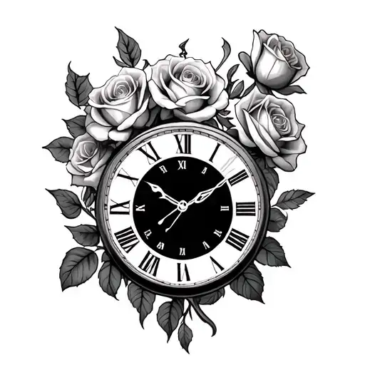 Roses Clock Surrounded