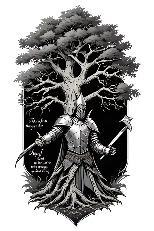 Dried Tree With A Knight And Quote