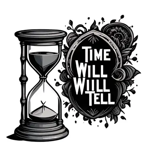 An Hourglass With The Words Time Will Tell Around It