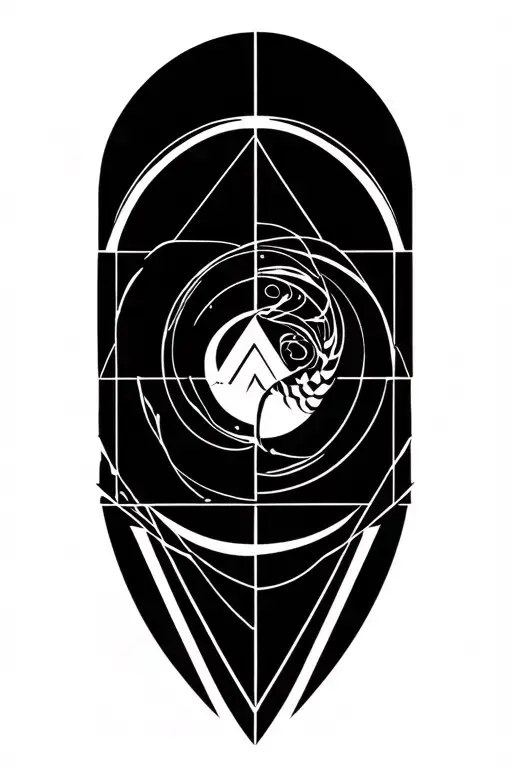 Abstract Design Influenced By Art Deco Snd Sagittarius Triangles Lines