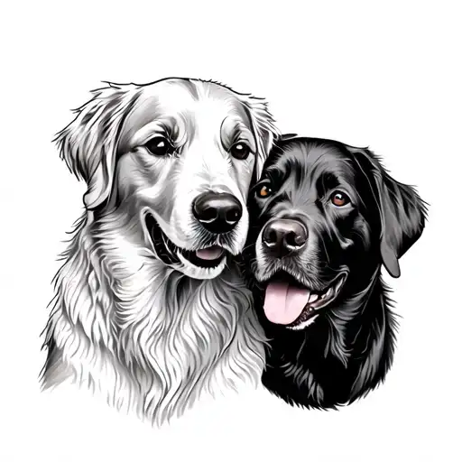 Golden Retriever And Black Lab Together