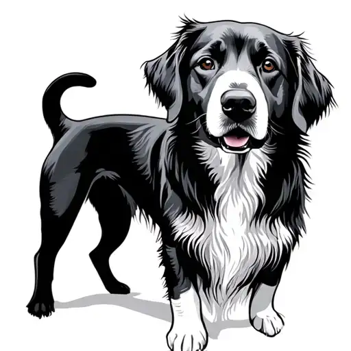 Outline Of Golden Retriever And Black Lab Together