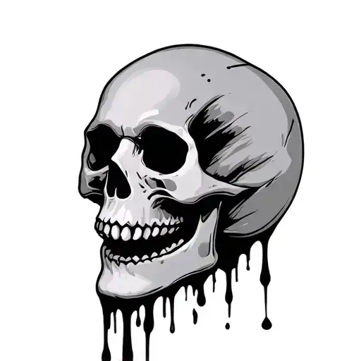 Skull With No Teeth Blood Dripping