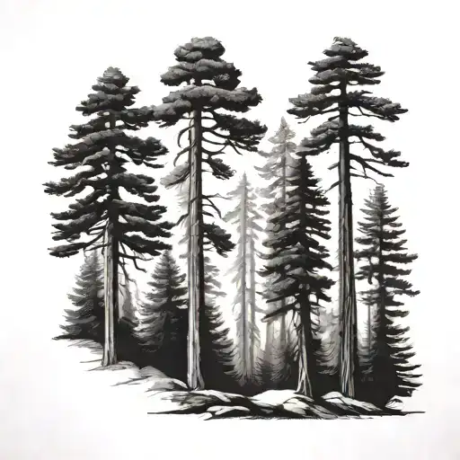 4 Redwood Trees Background Looking