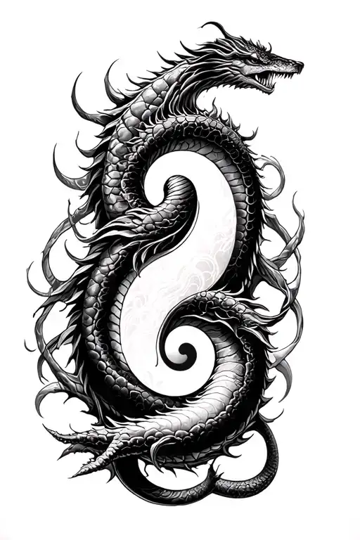 Leviathan With Yin And Yang Symbol