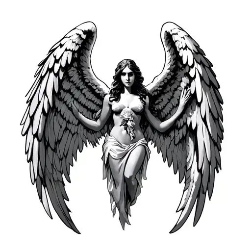 Angel Wings Spread Wide Open