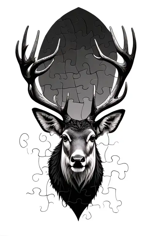 Stag Wilderness Jigsaw Pieces Forming