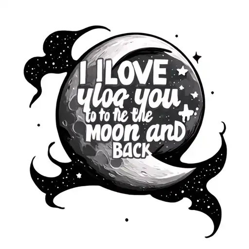A Moon With Text Saying I Love You To The Moon And Back