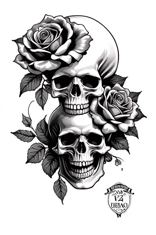 Skull And Roses With A Car Turbo Motor