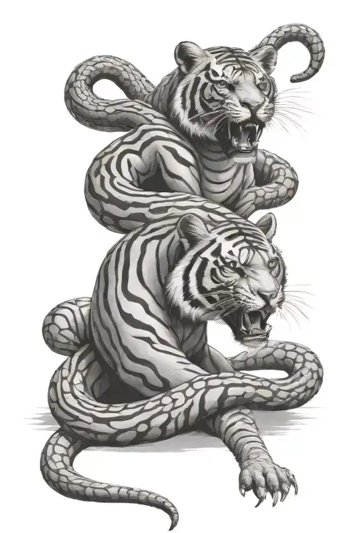 King Cobra And Tiger