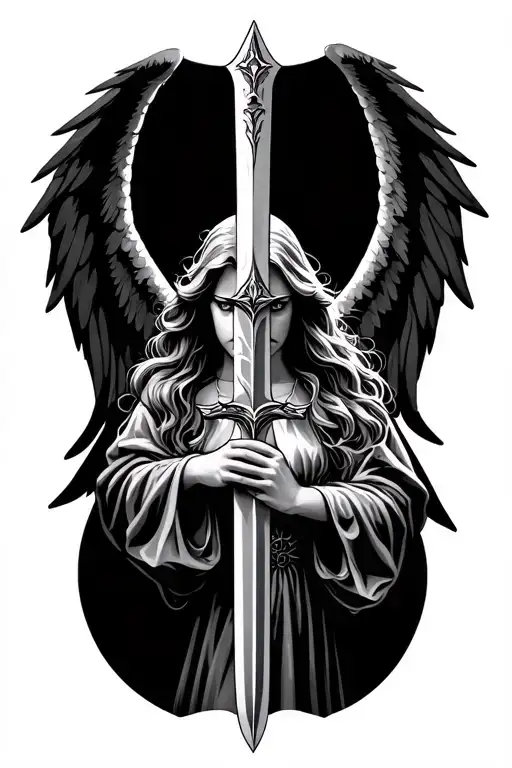 Angel Holding A Sword