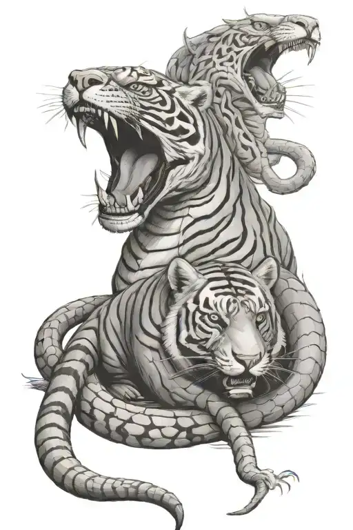 King Cobra And Tiger