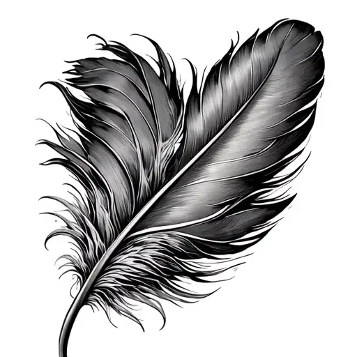 Fine Line Feather With The Word Chapman Hidden In It