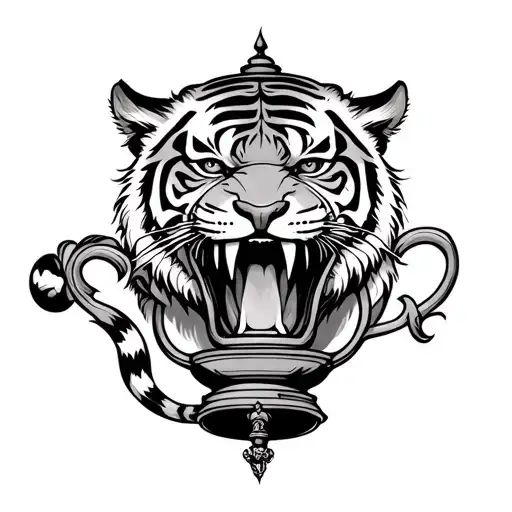 Tiger Biting On Genie Lamp