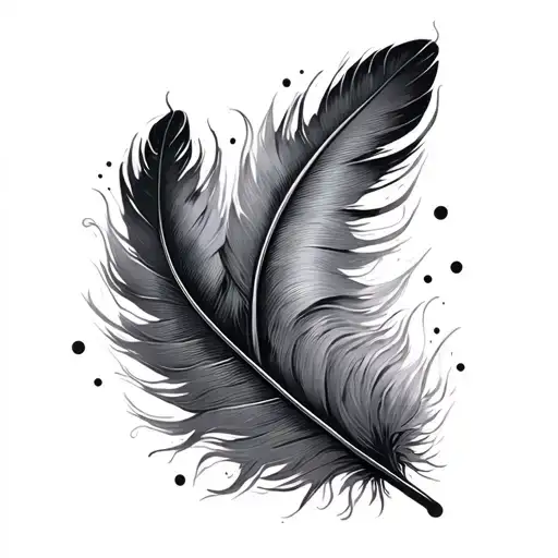 Fine Line Simple Feather