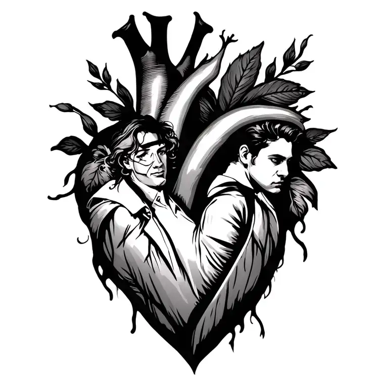 Tattoo Idea For My Partner Of Lg In A Heart With A Man's Style In The Heart On Shoulder