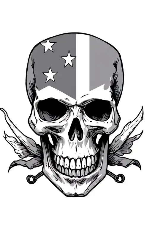 Skull With Ohio Flag Incorporated 330