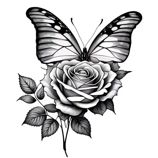 Butterfly And Rose