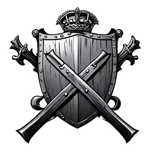 Scottish Noble Soldiers Shield Crossed