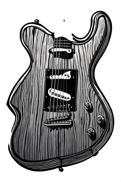 A Guitar Made Out Of A Wood Line