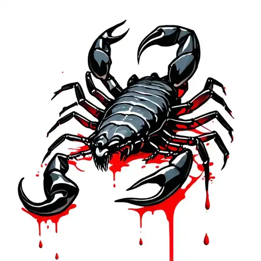 Scorpion With Red Blood Dripping