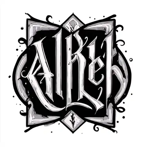 Albobeth Lettering Minimalist Silhouette