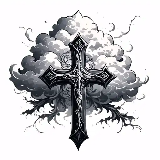 Cross With Cloud Back