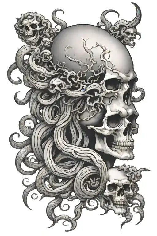 Medusa Head And Skull