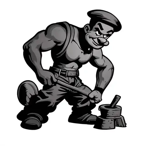 Popeye The Sailor Man Cartoon As A Carpenter