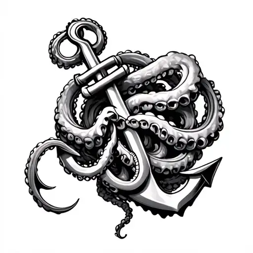 Tentacles Wrapped Around Anchor