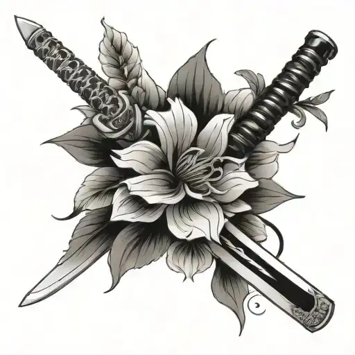 Katana And Flower