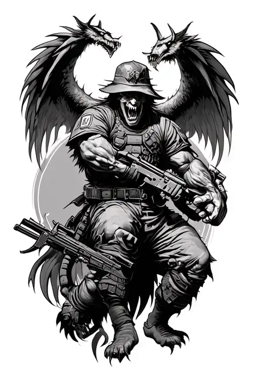 Us Marine Battling Demons