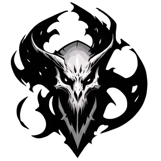 Give Me A Shadows Of Evil Symbol Tattoo With Cool Shading And Little Effects