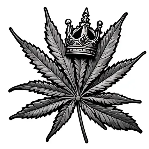 Weed Leaf With Crown On It