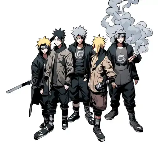 Naruto Team 7 Smoking