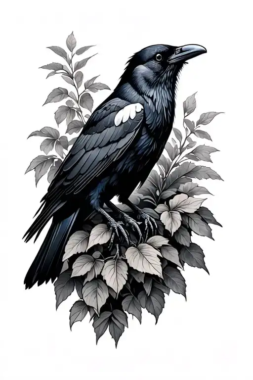 Crow On Viny Bushes Wrapping Up Forearm