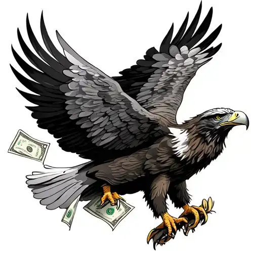 Money And Eagle Perched