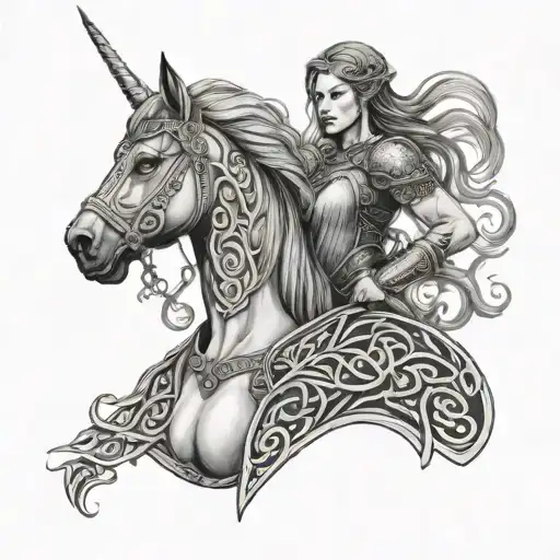 Celtic Warrior Woman Dressed