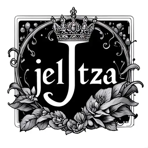 The Name Jelitza With A Princess Crown On The J