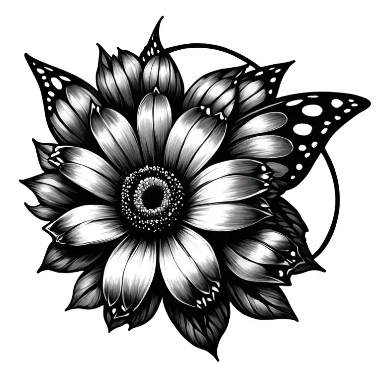 Butterfly One Wing Flower Blooming