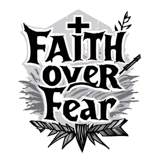 Faith Over Fear With Cross And Arrow