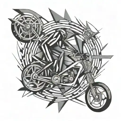 An Abstract Geometric Pattern Inspired By The Movement And Speed Of Biking