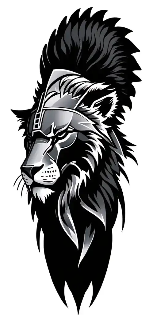 Spartan Warrior Lion Head
