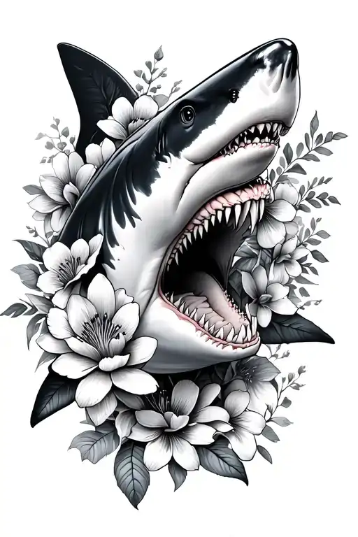 Shark Made Of Flowers