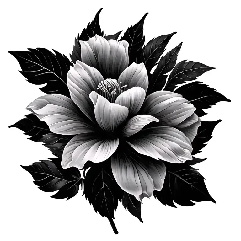 Ornamental Flower Large Black Leaves