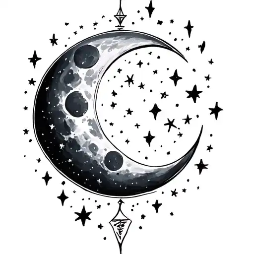 July Moon Stars Fine Line