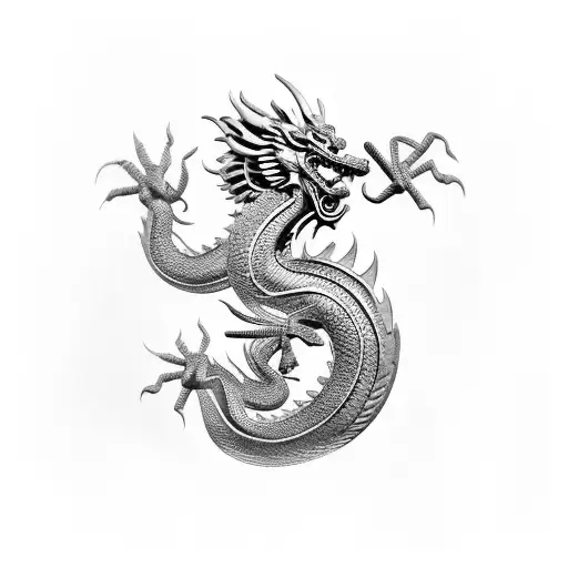 Traditional Chinese Dragon Made Of Metal