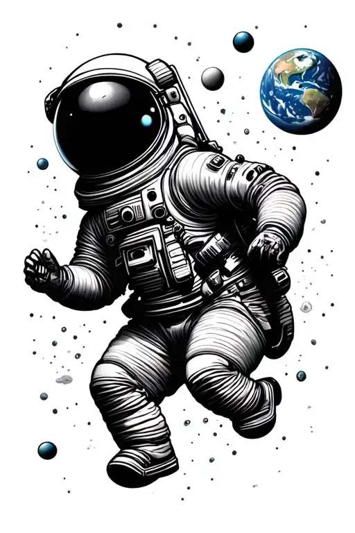 Space And Earth Astronaut Floating
