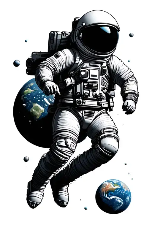 Space And Earth Astronaut Floating